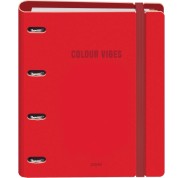 Dohe Colour Vibes Polyfoam Carpeta de 4 Anillas Mixtas de 35mm A4 Recambio 100 Hojas Cuadricula 5mm - Cubierta de Polyfoam 2mm - Cierre con Goma - Incluye 4 Separadores y Sobre de Polipropileno - Color Rojo