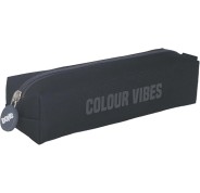 Dohe Colour Vibes Portatodo Cuadrado - Cierre con Cremallera y Tirador de Goma - Color Negro