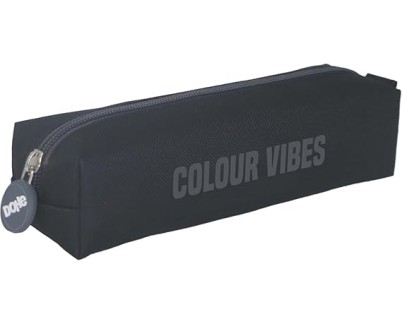 Dohe Colour Vibes Portatodo Cuadrado - Cierre con Cremallera y Tirador de Goma - Color Negro