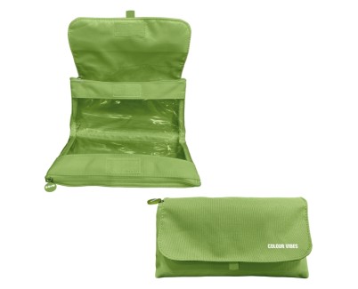 Dohe Colour Vibes Portatodo Doble - Solapa con Bolsillo Interior - Cremallera - Ventanas Transparentes - Poliester - 22x11x6cm - Color Lima