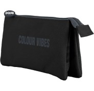 Dohe Colour Vibes Portatodo Triple - Cierre Doble con Cremallera y Tirador de Goma - Color Negro
