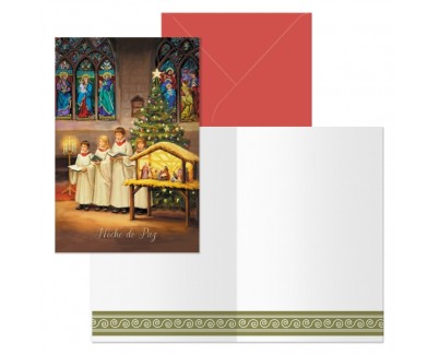 Dohe Coro Pack de 6 Tarjetas de Felicitacion Navide&ntilde;a con Sobre - Tama&ntilde;o Cerrada 11.5x17cm, Abierta 23x17cm - Papel Offset - Impresas a todo Color