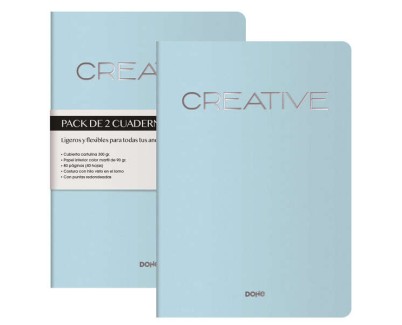 Dohe Creative Cuaderno Notebook A4 40 Hojas Lisas - Papel Ahuesado 90 g/m2 - Tapa en Cartulina 300g/m2 - Color Azul