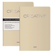 Dohe Creative Cuaderno Notebook A4 40 Hojas Lisas - Papel Ahuesado 90 g/m2 - Tapa en Cartulina 300g/m2 - Color Beige