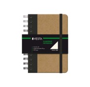 Dohe Cuaderno Cartone con Puntas Redondeadas - Tapa en Tres Piezas - Encuadernacion Doble Espiral Negro - 96 Hojas de Papel Ahuesado - Cierre de Gomas