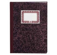 Dohe Cuaderno Cartone Modelo Caja de 100 Hojas - Folio Natural - Tapa en Tres Piezas con Lomera de Tela - Interior en Papel Offset de 70g/m2 - Cosidos a Hilo Vegetal - Lomo Burdeos