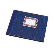 Dohe Cuaderno Cartone Rayado Horizontal de 100 Hojas - Cuarto Apaisado - Tapa en Tres Piezas con Lomera de Tela - Interior en Papel Offset de 70g/m2 - Cosidos a Hilo Vegetal - Lomo Azul