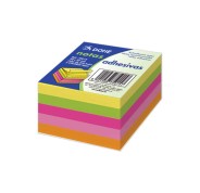 Dohe Cubo de 250 Notas Reposicionables - Tamaño 50x50mm - Papel de 75gr - Ideal para Oficina y Escuela - Colores Neon Surtidos