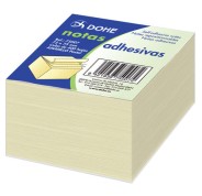 Dohe Cubo de 400 Notas Reposicionables - Tamaño 75x75mm - Papel de 75gr - Ideal para Oficina y Escuela - Color Amarillo Claro