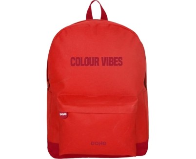 Dohe Daypack Colour Vibes Mochila Escolar - Varios Compartimentos - Asa Superior - Tirantes Acolchados y Ajustables - Fabricada en Poliester - Color Rojo