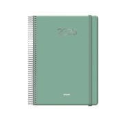 Dohe Denver Agenda Anual - Dia Pagina - Sabado y Domingo misma Pagina - Cierre con Goma Elastica - Tamaño 15x21cm - Color Verde