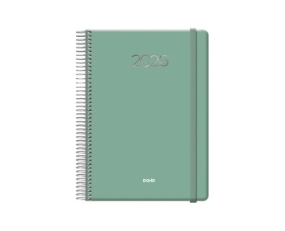 Dohe Denver Agenda Anual - Dia Pagina - Sabado y Domingo misma Pagina - Cierre con Goma Elastica - Tama&ntilde;o 15x21cm - Color Verde