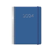 Dohe Denver Agenda Anual - Dia Pagina - Sabado y Domingo misma Pagina - Cierre con Goma Elastica - Tamaño 15x21cm - Color Azul