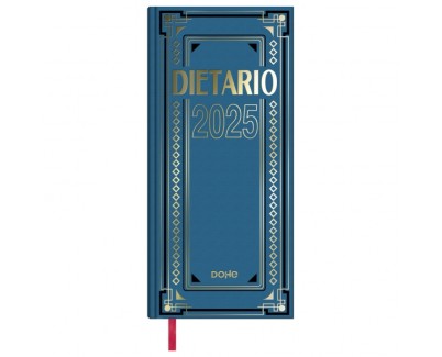 Dohe Dietario Anual Dos Tercios - Dia Pagina - Fabricado en Geltex con Carton Contracolado - Tamaño 14.5x31cm - Colores Surtidos Aleatorios
