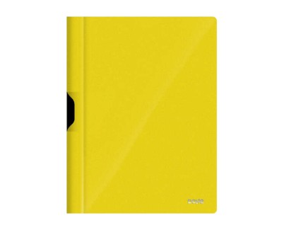 Dohe Dossier con Clip Metalico - Tamaño A4 - Fabricado en Polipropileno Opaco de 350 Micras - Color Amarillo