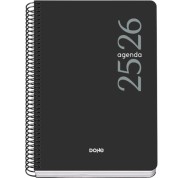 Dohe Esencial Agenda Escolar 25/26 Espiral A5 - Semana Vista - Papel 70g/m2 - Cubierta en Polipropileno - Color Negro