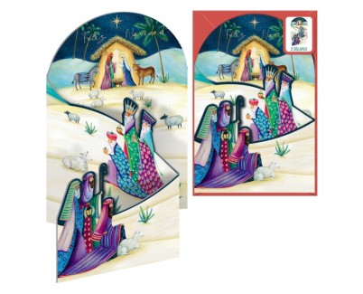 Dohe Estrella de Oriente Pack de 6 Tarjetas Desplegables de Felicitacion Navideña con Sobre - Impresas a todo Color
