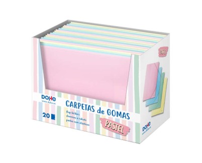 Dohe Expositor de Carpetas de Gomas Tama&ntilde;o A4 - 20uds - Polipropileno de 600 Micras - Colores Surtidos
