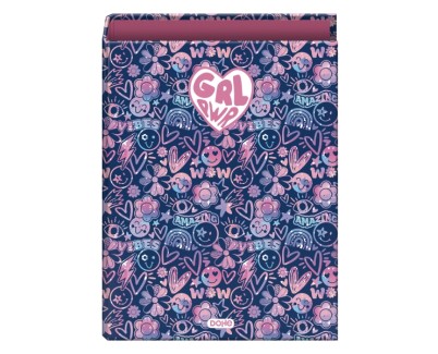 Dohe Girl Power Carpeta con 4 Anillas de 40mm - Formato Folio - Guardas Impresas - Cubierta de Carton Plastificado - 26x34x6cm - Multicolor