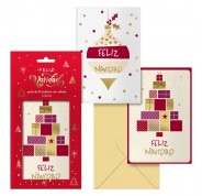 Dohe Glytter Pack de 8 Tarjetas de Felicitacion Navideña con Sobre - 2 Modelos Distintos - Tamaño 12,2x23,5cm - Papel Offset - Impresas a todo Color
