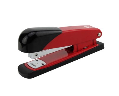 Dohe Grapadora de Sobremesa Metalica - Hasta 20 Hojas - Capacidad 100 Grapas - Color Negro/Rojo
