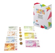 Dohe Juego de Monedas y Billetes de Euro - Plastico Resistente - Reutilizable - Recomendado para Primaria