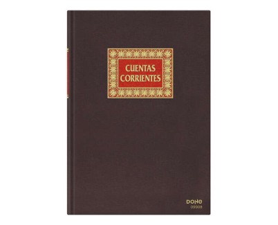 Dohe Libro de Contabilidad Cuentas Corrientes - Folio Natural - Encuadernacion en Tela - 100 Hojas Papel Offset Registro de 100gr