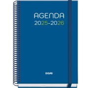 Dohe Logic Agenda Escolar 25/26 Espiral A5 - Dia Pagina - Papel 70g/m2 - 4 Hojas de Pegatinas - Cubierta de Carton Plastificado - Cierre con Goma Elastica