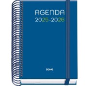 Dohe Logic Agenda Escolar 25/26 Espiral A6 - Dia Pagina - Papel 70g/m2 - 4 Hojas de Pegatinas - Cubierta de Carton Plastificado - Cierre con Goma Elastica