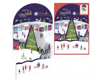 Dohe Mañana de Navidad Pack de 6 Tarjetas Desplegables de Felicitacion Navideña con Sobre - Impresas a todo Color