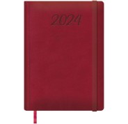 Dohe Manaos Agenda Anual - Dia Pagina - Cubierta en Polipiel - Cierre con Goma Elastica - Papel Ahuesado - Sabado y Domingo misma Pagina - Tamaño 17x24cm - Color Burdeos
