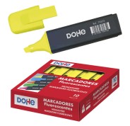Dohe Marcador Fluorescente - Punta Biselada de 1-5mm - Clip en la Capucha - Apto para Todo Tipo de Papel - Color Amarillo
