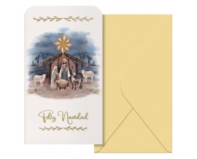 Dohe Maria Pack de 6 Tarjetas/Billeteros de Felicitacion Navideña con Sobre - Tamaño 9x16cm - Papel Offset - Impresas a todo Color