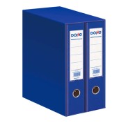 Dohe Modulo de 2 Archivadores Folio Lomo Ancho con Ollao y Rado - Carton Forrado con Polipropileno - Cantoneras Metalicas - Palanca de Maxima Calidad - Color Azul