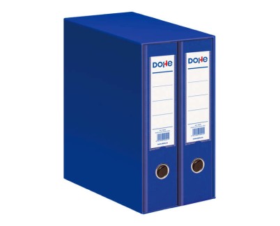 Dohe Modulo de 2 Archivadores Folio Lomo Ancho con Ollao y Rado - Carton Forrado con Polipropileno - Cantoneras Metalicas - Palanca de Maxima Calidad - Color Azul