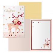 Dohe Nara Pack de 6 Tarjetas de Felicitacion Navideña con Sobre - Tamaño Cerrada 11.5x17cm, Abierta 23x17cm - Papel Offset - Impresas a todo Color