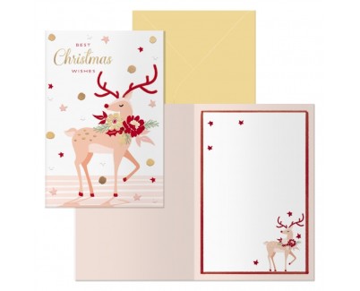 Dohe Nara Pack de 6 Tarjetas de Felicitacion Navideña con Sobre - Tamaño Cerrada 11.5x17cm, Abierta 23x17cm - Papel Offset - Impresas a todo Color
