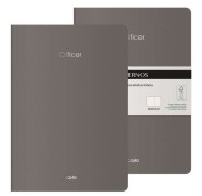 Dohe Officer Cuaderno Notebook A4 40 Hojas Lisas - Papel Ahuesado 90 g/m2 - Tapa en Cartulina 300g/m2 - Color Gris