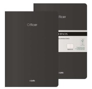 Dohe Officer Cuaderno Notebook A4 40 Hojas Lisas - Papel Ahuesado 90 g/m2 - Tapa en Cartulina 300g/m2 - Color Negro