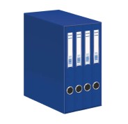 Dohe Oficolor Modulo de 4 Archivadores con Rado - Lomo Estrecho - Formato Folio - Carton Forrado - Color Azul