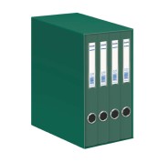 Dohe Oficolor Modulo de 4 Archivadores con Rado - Lomo Estrecho - Formato Folio - Carton Forrado - Color Verde