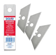 Dohe Pack con 10 Cuchillas de Recambio Trapezoidales para Cutters de Seguridad - 18mm - Acero de Maxima Calidad