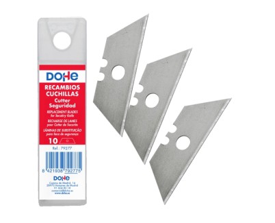 Dohe Pack con 10 Cuchillas de Recambio Trapezoidales para Cutters de Seguridad - 18mm - Acero de Maxima Calidad