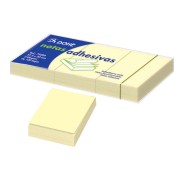 Dohe Pack de 3 Blocs de 100 Notas Reposicionables - Tamaño 37,5x50mm - Papel de 75gr - Ideal para Oficina y Escuela - Color Amarillo Claro