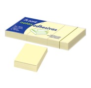 Dohe Pack de 3 Blocs de 100 Notas Reposicionables - Tamaño 37,5x50mm - Papel de 75gr - Ideal para Oficina y Escuela - Color Amarillo Claro