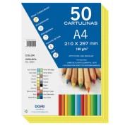 Dohe Pack de 50 Cartulinas A4 de 180gr - Con PH Neutro - Libres de Cloro Elemental - Color Girasol
