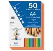 Dohe Pack de 50 Cartulinas A4 de 180gr - Con PH Neutro - Libres de Cloro Elemental - Color Naranja