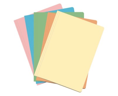 Dohe Pack de 50 Subcarpetas de Cartulina - Tama&ntilde;o Folio - Ranura para Fastener - Colores Claros Surtidos