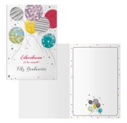 Dohe Pack de 6 Tarjetas de Felicitacion de Graduacion - 11.5x17cm - Impresion a Todo Color - Estampaciones con Pelicula de Color - Estampacion en Seco - Papel Offset Blanco de 300gr - Incluye Sobre de Color