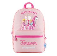 Dohe Playmobil Princess Mochila Infantil - Tirantes Anchos Reforzados - Amplio Compartimento Principal con Cierre de Cremallera - Bolsillo Interior y Delantero con Cremallera - Acolchada y Reforzada